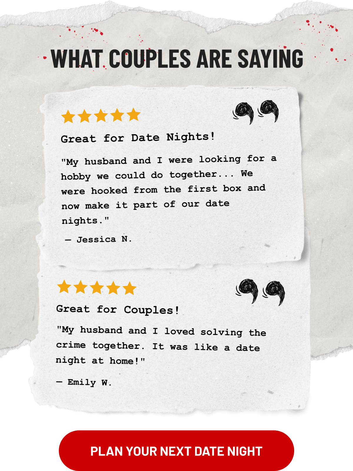 WHAT COUPLES ARE SAYING | PLAN YOUR NEXT DATE NIGHT